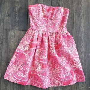 Lilly Pulitzer strapless pink dress